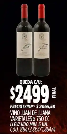 Supermercados Yaguar Juan de juana vino varietales oferta