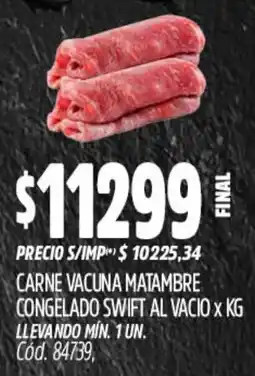 Supermercados Yaguar Carne vacuna matambre congelado swift al vacio oferta