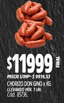 Supermercados Yaguar Chorizo don gino oferta