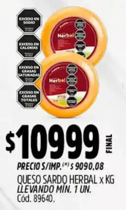 Supermercados Yaguar Herbal queso sardo oferta