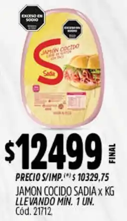 Supermercados Yaguar Sadia jamon cocido oferta