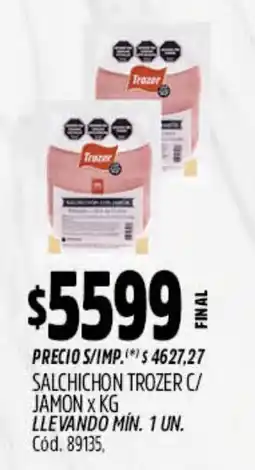 Supermercados Yaguar Trozer salchichon c/ jamon oferta