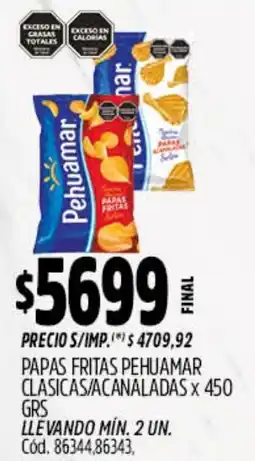 Supermercados Yaguar Pehuamar papas fritas clasicas/acanaladas oferta