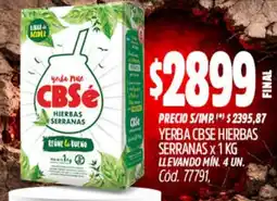 Supermercados Yaguar Cbsé yerba hierbas serranas oferta