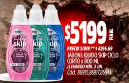 Supermercados Yaguar Skip jabon liquido ciclo corto oferta