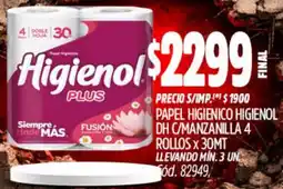 Supermercados Yaguar Higienol papel higienico dh c/manzanilla oferta