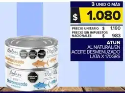 Carrefour Maxi Atun al natural/en aceite desmenuzado lata oferta