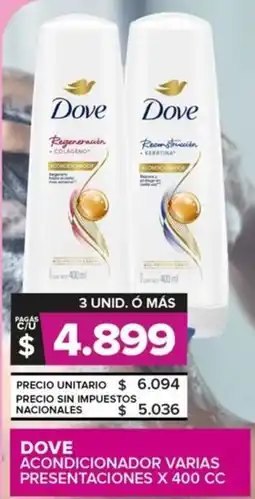 Carrefour Maxi Dove acondicionador varias presentaciones oferta