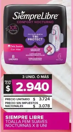 Carrefour Maxi Siempre libre toalla fem suaves nocturnas oferta