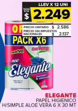 Carrefour Maxi Elegante papel higienico h/simple aloe vera oferta