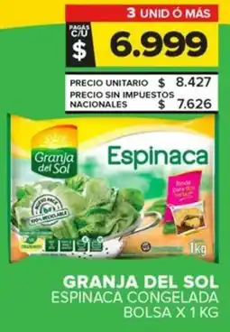 Carrefour Maxi Granja del sol espinaca congelada bolsa oferta