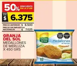 Carrefour Maxi Granja del sol medallones de merluza oferta