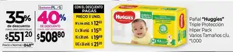 La Anonima Huggies Triple Protección Pañal Hiper Pack varios tamaños c/u oferta