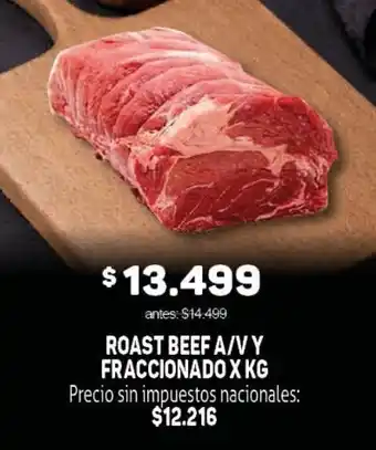 Roast beef a/v y fraccionado x kg