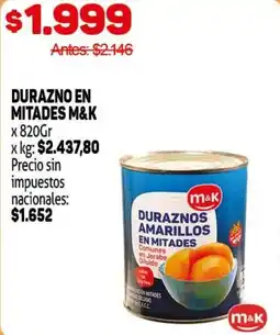 Makro Duraznos amarillos en mitades oferta