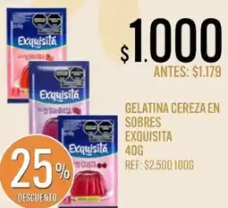 Supermercados Todo EXQUISITA GELATINA CEREZA EN SOBRES oferta