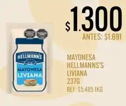 Supermercados Todo Hellmanns's mayonesa liviana oferta