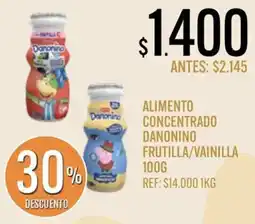 Supermercados Todo Danonino alimento concentrado frutilla/vainilla oferta