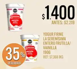 Supermercados Todo La serenísima yogur firme entero frutilla/ vainilla oferta