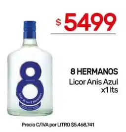 Nini Mayorista 8 hermanos licor anis azul oferta