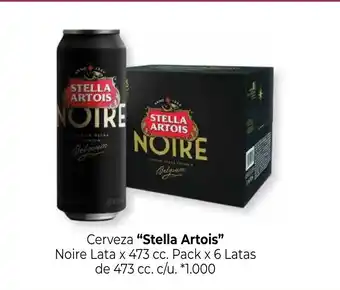 La Anonima Stella Artois Cerevza Noire lata x 473cc. Pack x 6 latas de 473cc. c/u. oferta