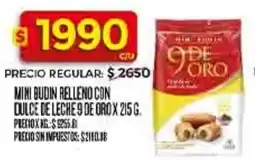 Supermercados DIA 9 de oro mini budin relleno con dulce de leche oferta