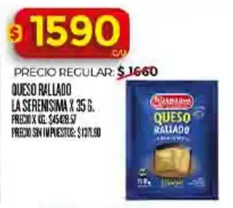 La serenisima queso rallado