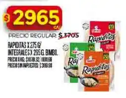 Supermercados DIA Bimbo rapiditas/ integrales oferta
