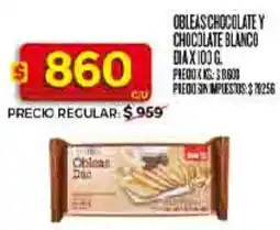 Supermercados DIA Dia obleas chocolate y chocolate blanco oferta