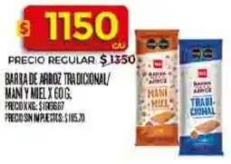 Supermercados DIA Dia barra de arroz tradicional/ mani y miel oferta