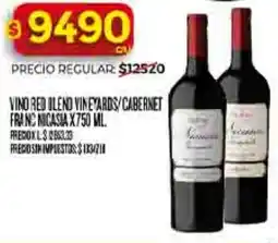 Supermercados DIA Nicasa vino red blend vineyards/ cabernet franc oferta