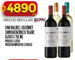 Supermercados DIA Alaris vino malbec/cabernet sauvignon dulce/blanc oferta