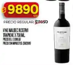 Supermercados DIA Tpapiche vino malbec reserva oferta