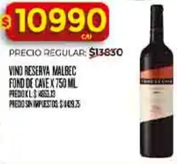 Supermercados DIA Fond de cave vino reserva malbec oferta