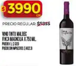 Supermercados DIA Finca magnolia vino tinto malbec oferta