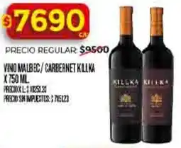 Supermercados DIA Killka vino malbec/carbernet oferta