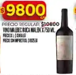 Supermercados DIA Ruca malen vino malbec oferta