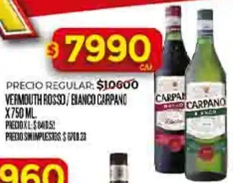 Carpano vermouth rosso/bianco