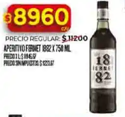 Supermercados DIA 1882 aperitivo fernet oferta