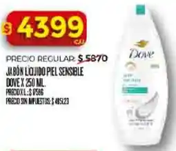 Supermercados DIA Dove jabón liquido piel sensible oferta