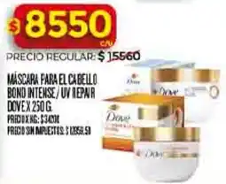 Supermercados DIA Dove máscara para el cabello bond intense/uv repair oferta