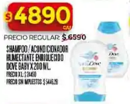Supermercados DIA Dove baby shampoo acondicionador humectante enriquecido oferta