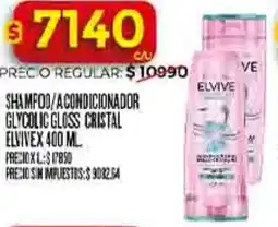 Supermercados DIA Elvive shampoo/acondicionador glycolic gloss cristal oferta