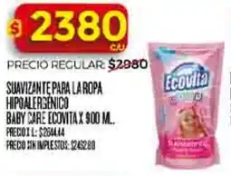 Supermercados DIA Ecovita suavizante para la ropa hipoalergenico baby care oferta