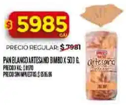 Supermercados DIA Bimbo pan blanco artesano oferta