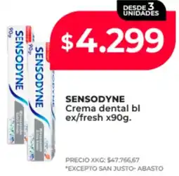 Supermayorista Vital Sensodyne crema dental bl ex/fresh oferta