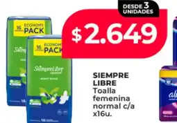 Supermayorista Vital Siempre libre toalla femenina normal c/a oferta