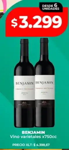 Supermayorista Vital Benjamin vino varietales oferta