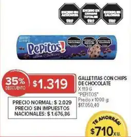 Carrefour Pepitos galletitas con chips de chocolate oferta