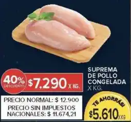 Carrefour Suprema de pollo congelada oferta